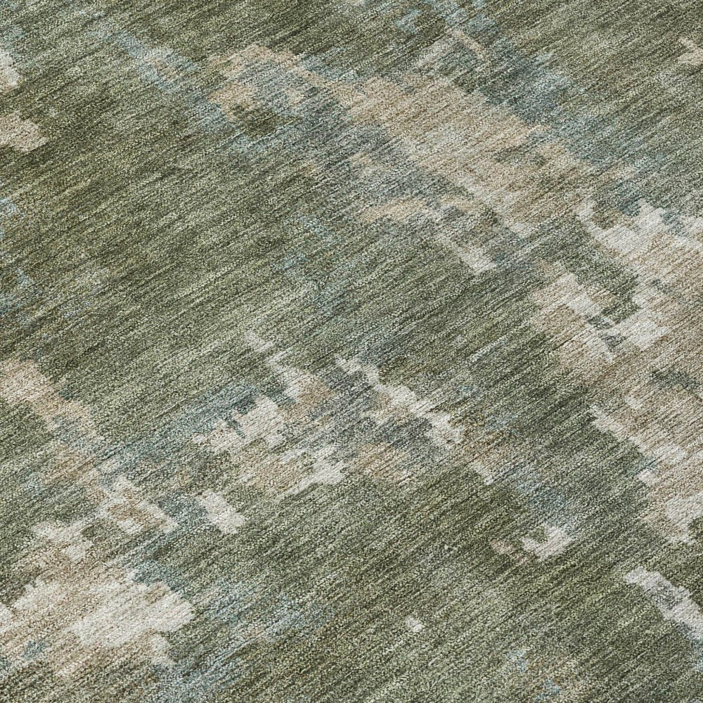 3' X 5' Fern Green And Beige Abstract Washable Indoor Outdoor Area Rug HomeRoots