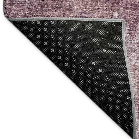 3' X 5' Merlot And Gray Abstract Washable Indoor Outdoor Area Rug