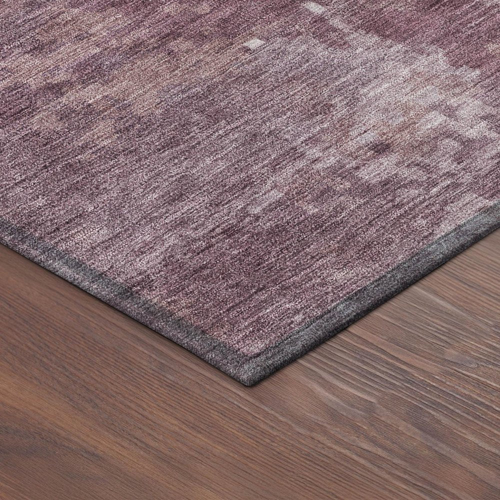 3' X 5' Merlot And Gray Abstract Washable Indoor Outdoor Area Rug — view 3