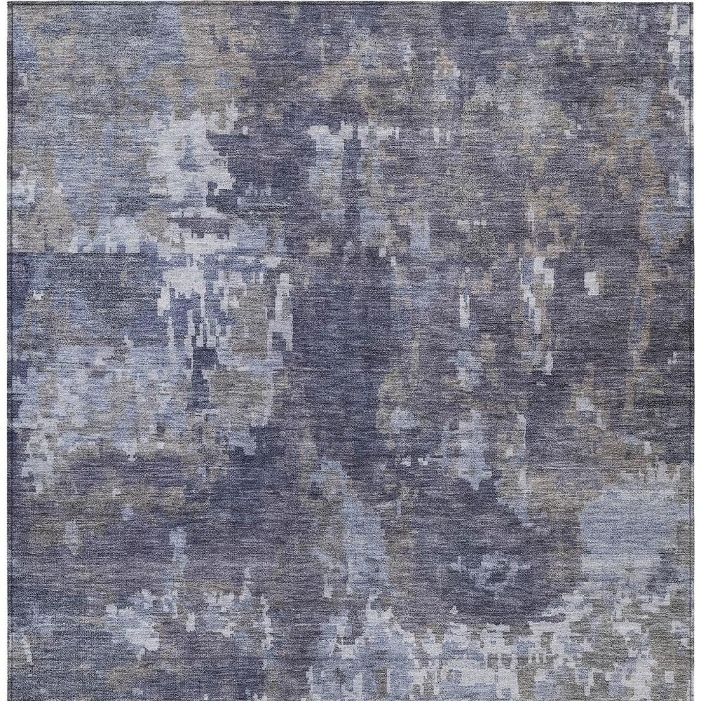 3' X 5' Plum And Ivory Abstract Washable Indoor Outdoor Area Rug — view 6