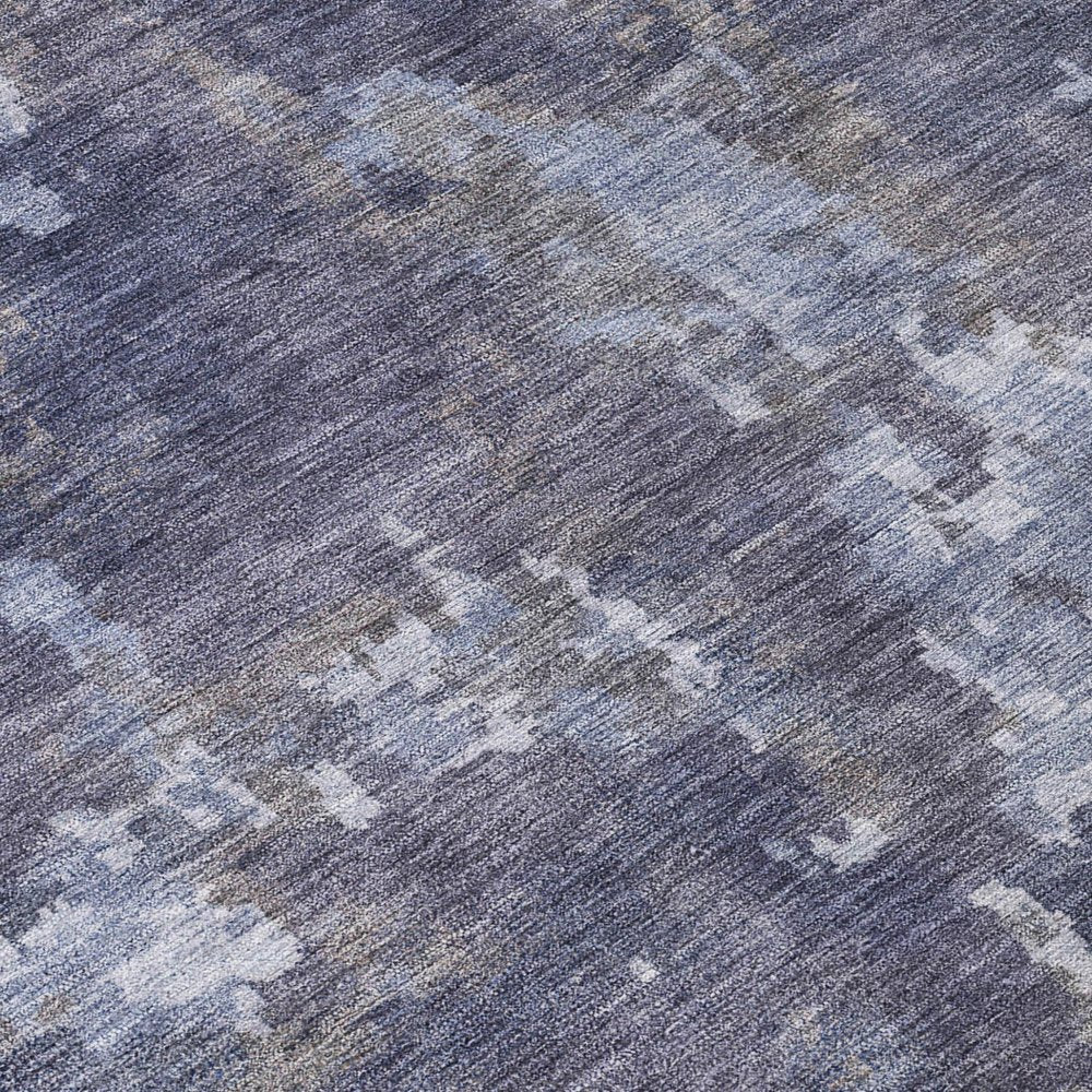 3' X 5' Plum And Ivory Abstract Washable Indoor Outdoor Area Rug