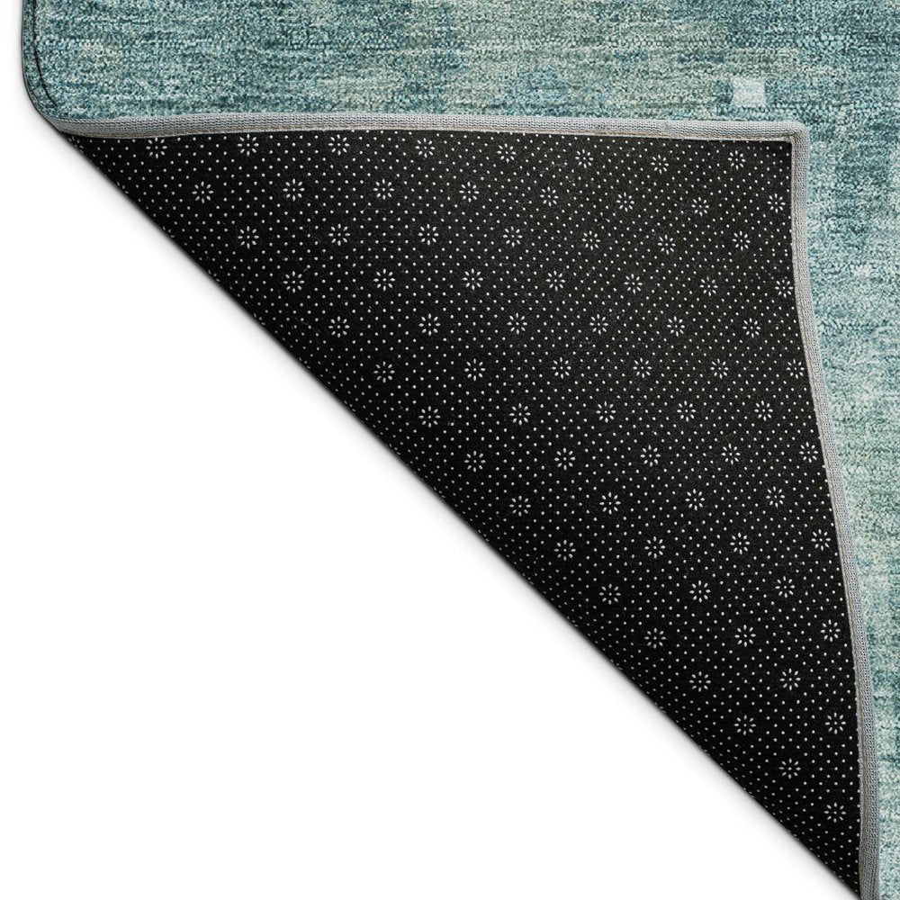 3' X 5' Teal Blue And Aqua Abstract Washable Indoor Outdoor Area Rug — view 2