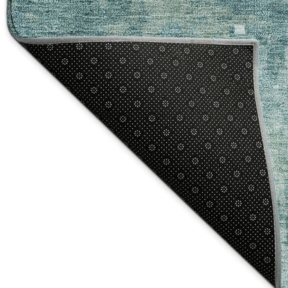 3' X 5' Teal Blue And Aqua Abstract Washable Indoor Outdoor Area Rug HomeRoots