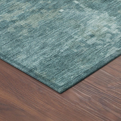 3' X 5' Teal Blue And Aqua Abstract Washable Indoor Outdoor Area Rug HomeRoots