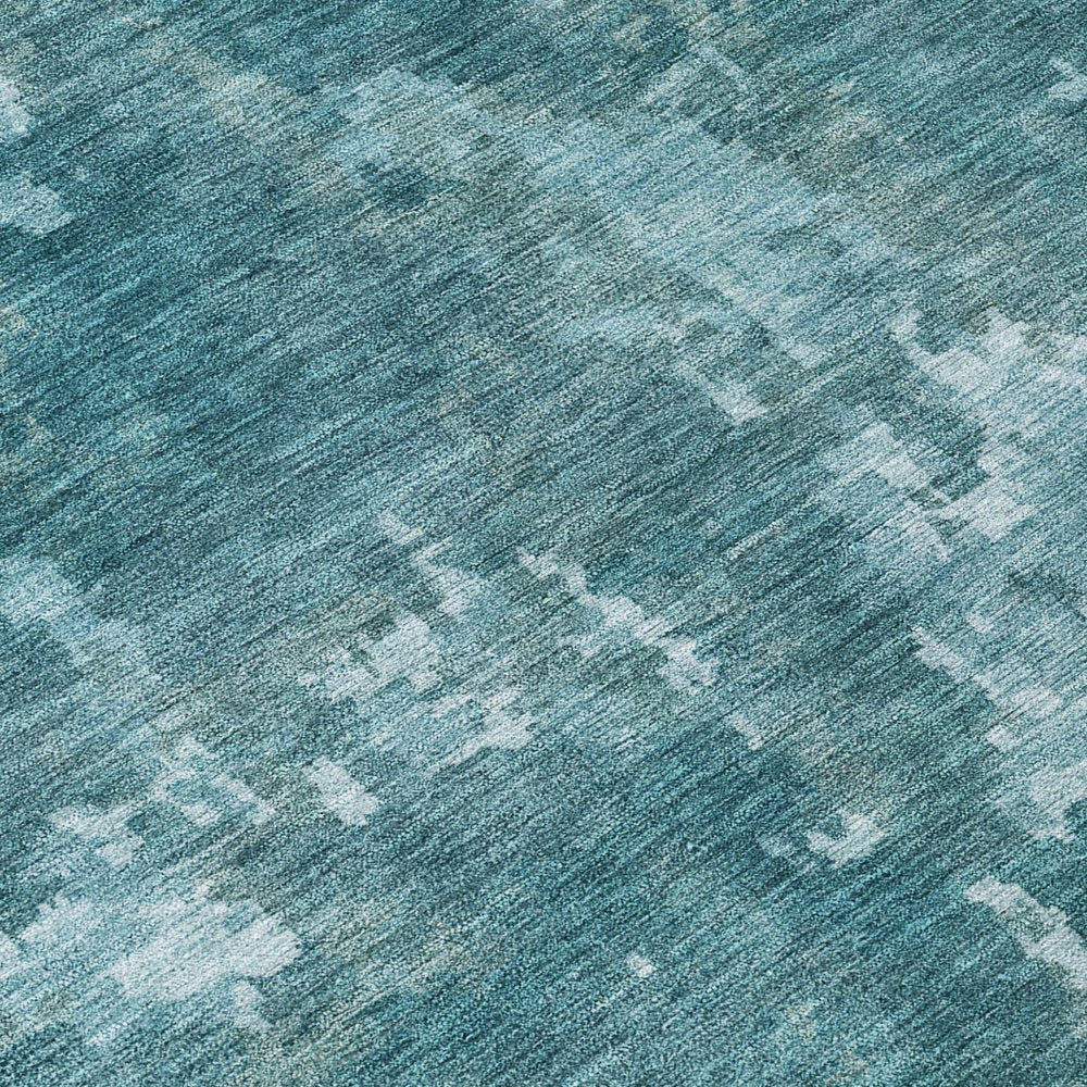 3' X 5' Teal Blue And Aqua Abstract Washable Indoor Outdoor Area Rug HomeRoots