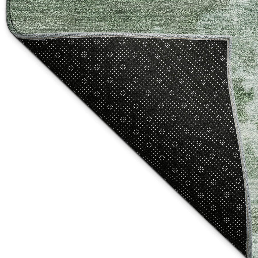 3' X 5' Artichoke Green And Ivory Abstract Washable Indoor Outdoor Area Rug — view 2