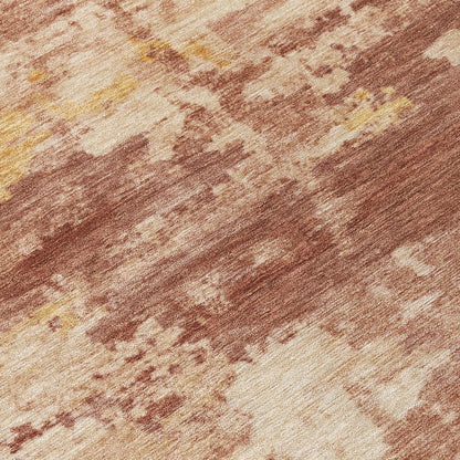 3' X 5' Rust And Beige Abstract Washable Indoor Outdoor Area Rug HomeRoots