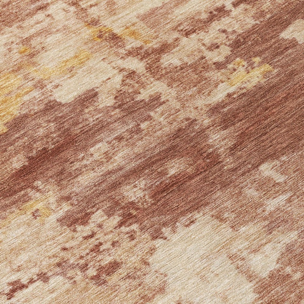 8' X 10' Rust And Beige Abstract Washable Indoor Outdoor Area Rug — view 3