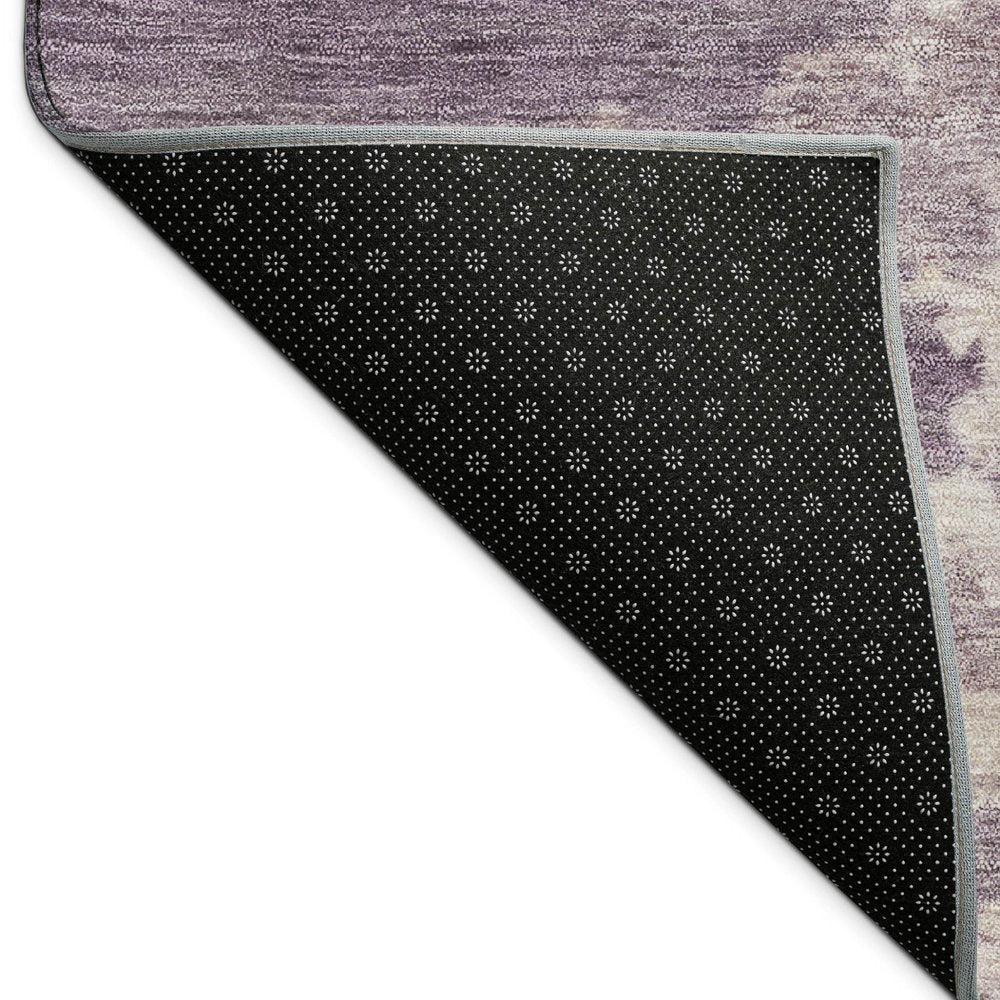 3' X 5' Plum Ivory And Gold Abstract Washable Indoor Outdoor Area Rug — view 2