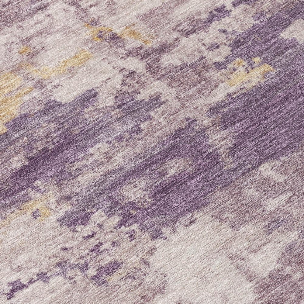 3' X 5' Plum Ivory And Gold Abstract Washable Indoor Outdoor Area Rug — view 4