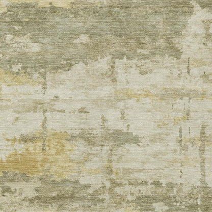 3' X 5' Sage Ivory And Gold Abstract Washable Indoor Outdoor Area Rug HomeRoots