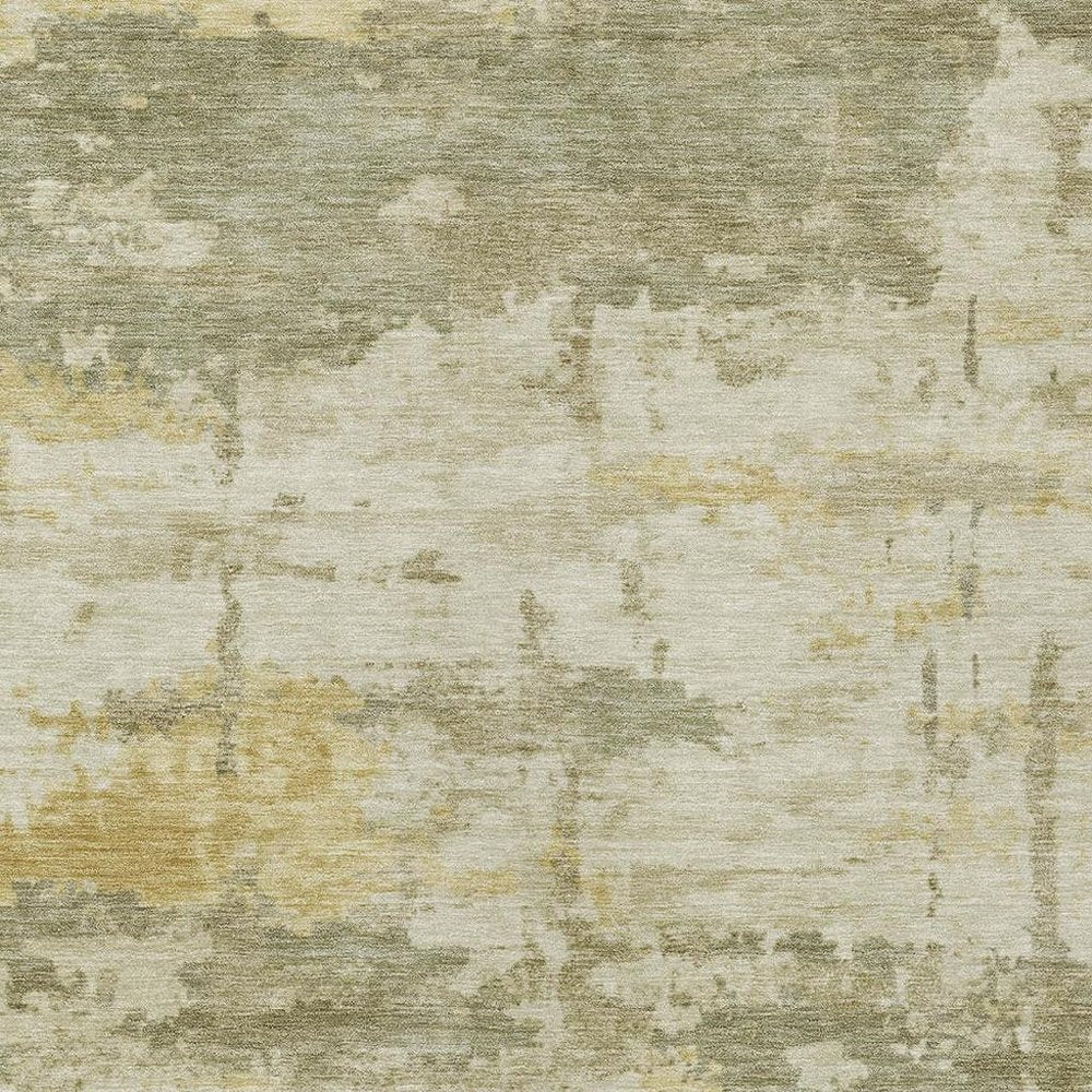 3' X 5' Sage Ivory And Gold Abstract Washable Indoor Outdoor Area Rug — view 5