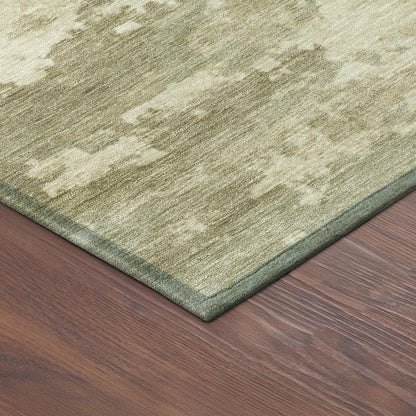 3' X 5' Sage Ivory And Gold Abstract Washable Indoor Outdoor Area Rug HomeRoots