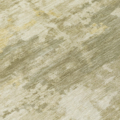 3' X 5' Sage Ivory And Gold Abstract Washable Indoor Outdoor Area Rug HomeRoots