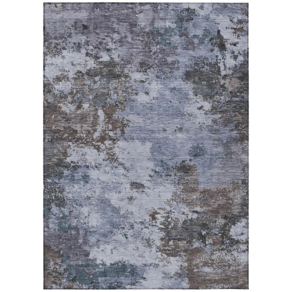 3' X 5' Blue And Gray Abstract Washable Indoor Outdoor Area Rug HomeRoots