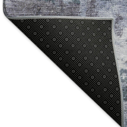 3' X 5' Blue And Gray Abstract Washable Indoor Outdoor Area Rug HomeRoots