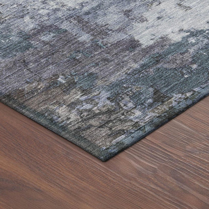 3' X 5' Blue And Gray Abstract Washable Indoor Outdoor Area Rug HomeRoots