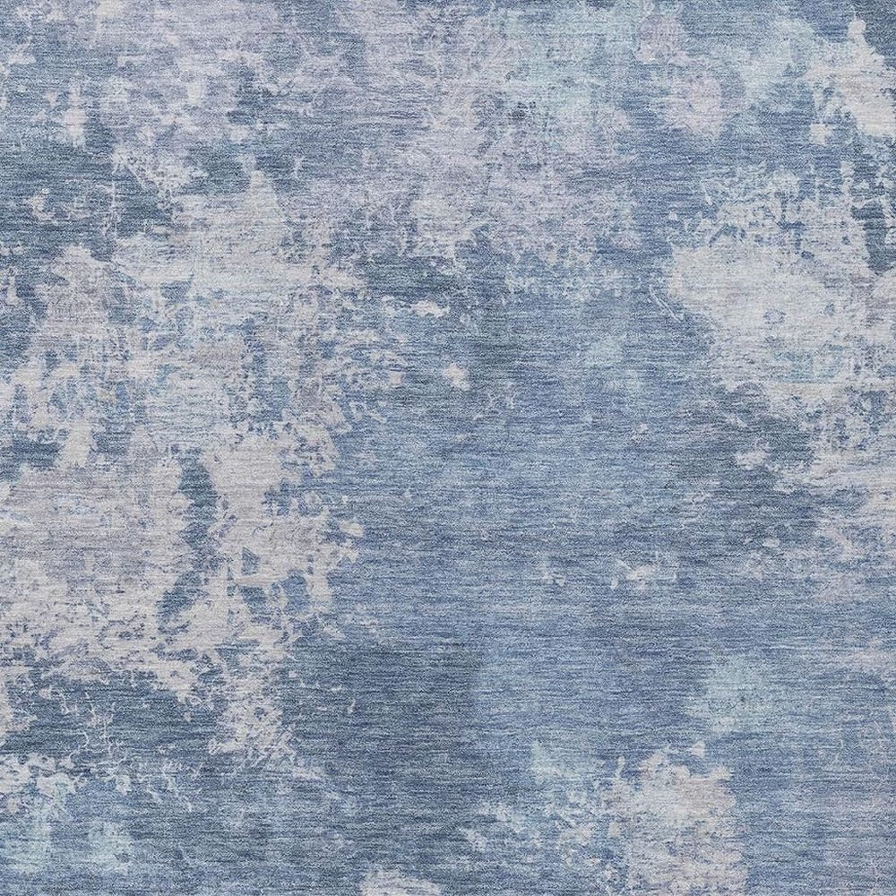 3' X 5' Blue And Ivory Abstract Washable Indoor Outdoor Area Rug HomeRoots
