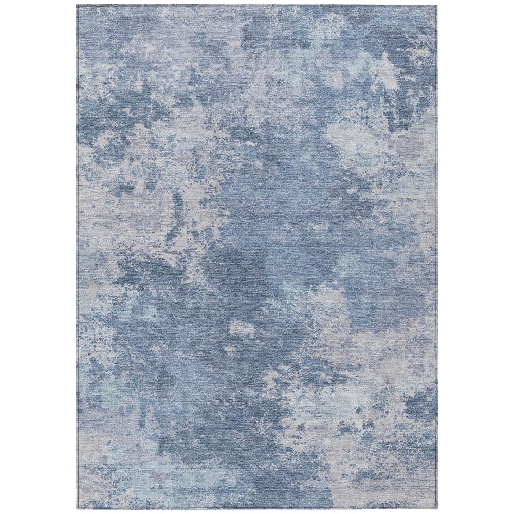 8' X 10' Blue And Ivory Abstract Washable Indoor Outdoor Area Rug HomeRoots