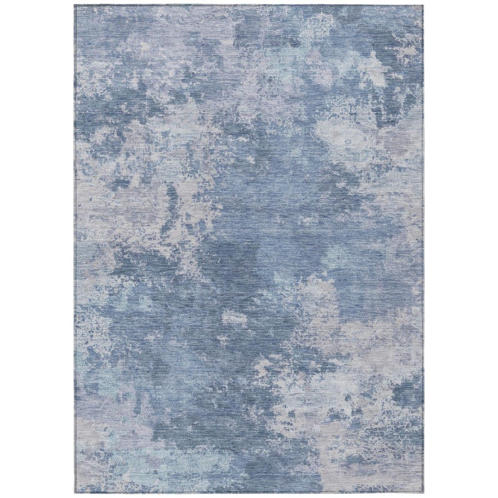 8' X 10' Blue And Ivory Abstract Washable Indoor Outdoor Area Rug HomeRoots