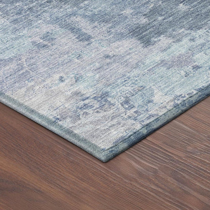 8' X 10' Blue And Ivory Abstract Washable Indoor Outdoor Area Rug HomeRoots