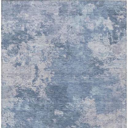 9' X 12' Blue And Ivory Abstract Washable Indoor Outdoor Area Rug HomeRoots