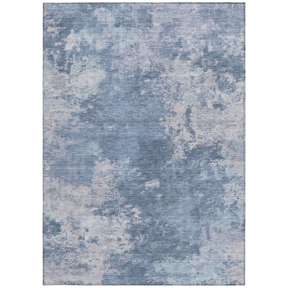 9' X 12' Blue And Ivory Abstract Washable Indoor Outdoor Area Rug HomeRoots