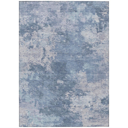 9' X 12' Blue And Ivory Abstract Washable Indoor Outdoor Area Rug HomeRoots