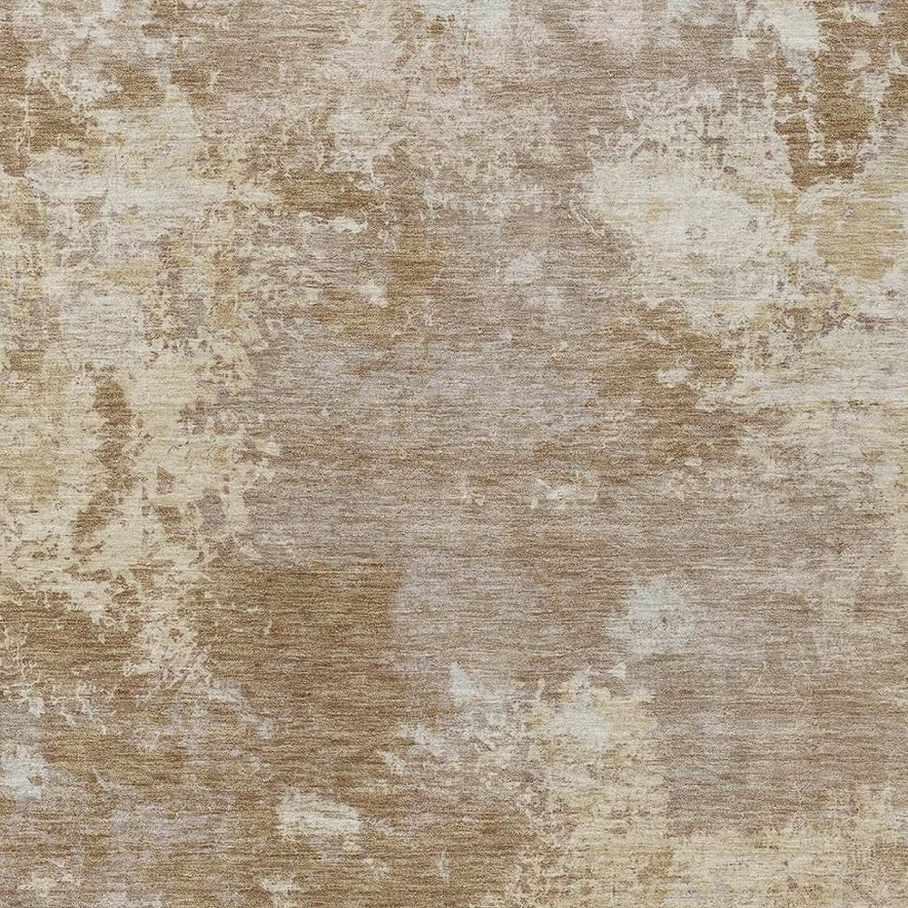 3' X 5' Brown And Beige Abstract Washable Indoor Outdoor Area Rug HomeRoots