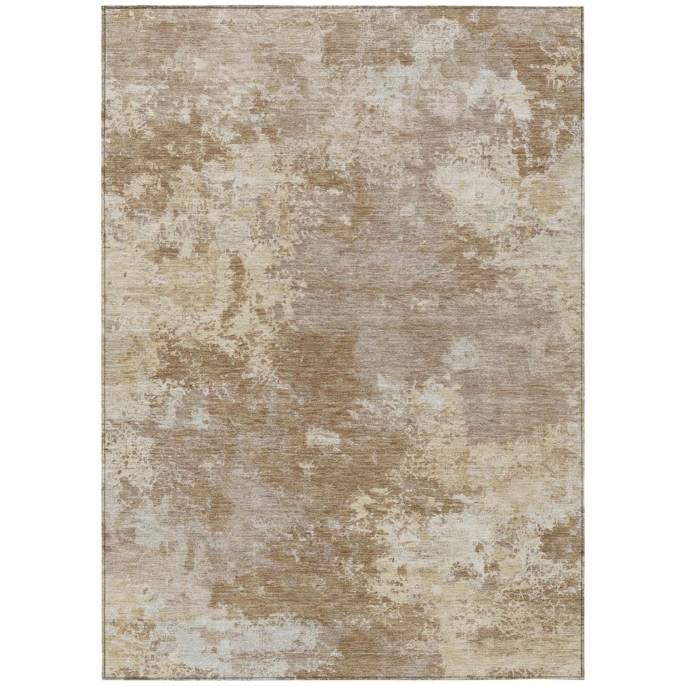 3' X 5' Brown And Beige Abstract Washable Indoor Outdoor Area Rug HomeRoots