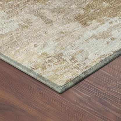 8' Brown And Beige Round Abstract Washable Indoor Outdoor Area Rug HomeRoots