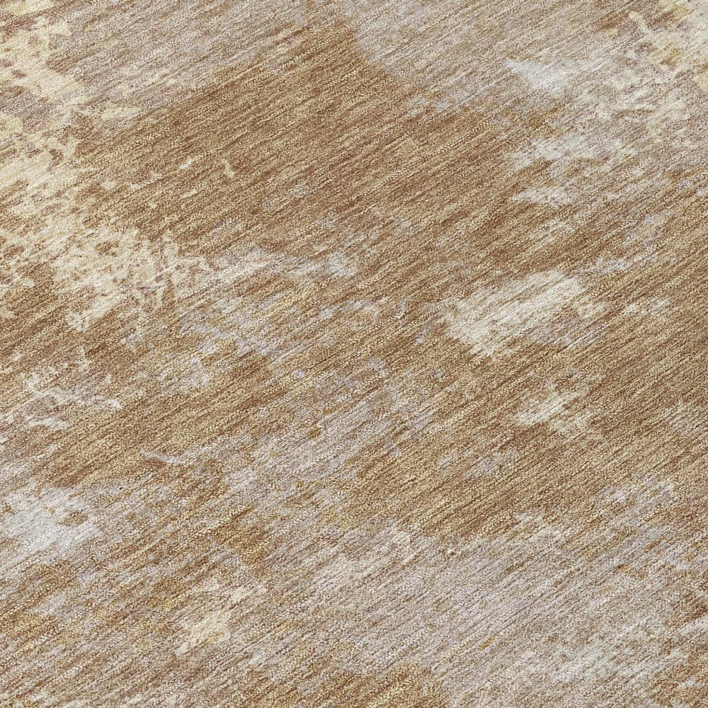 8' Brown And Beige Round Abstract Washable Indoor Outdoor Area Rug HomeRoots