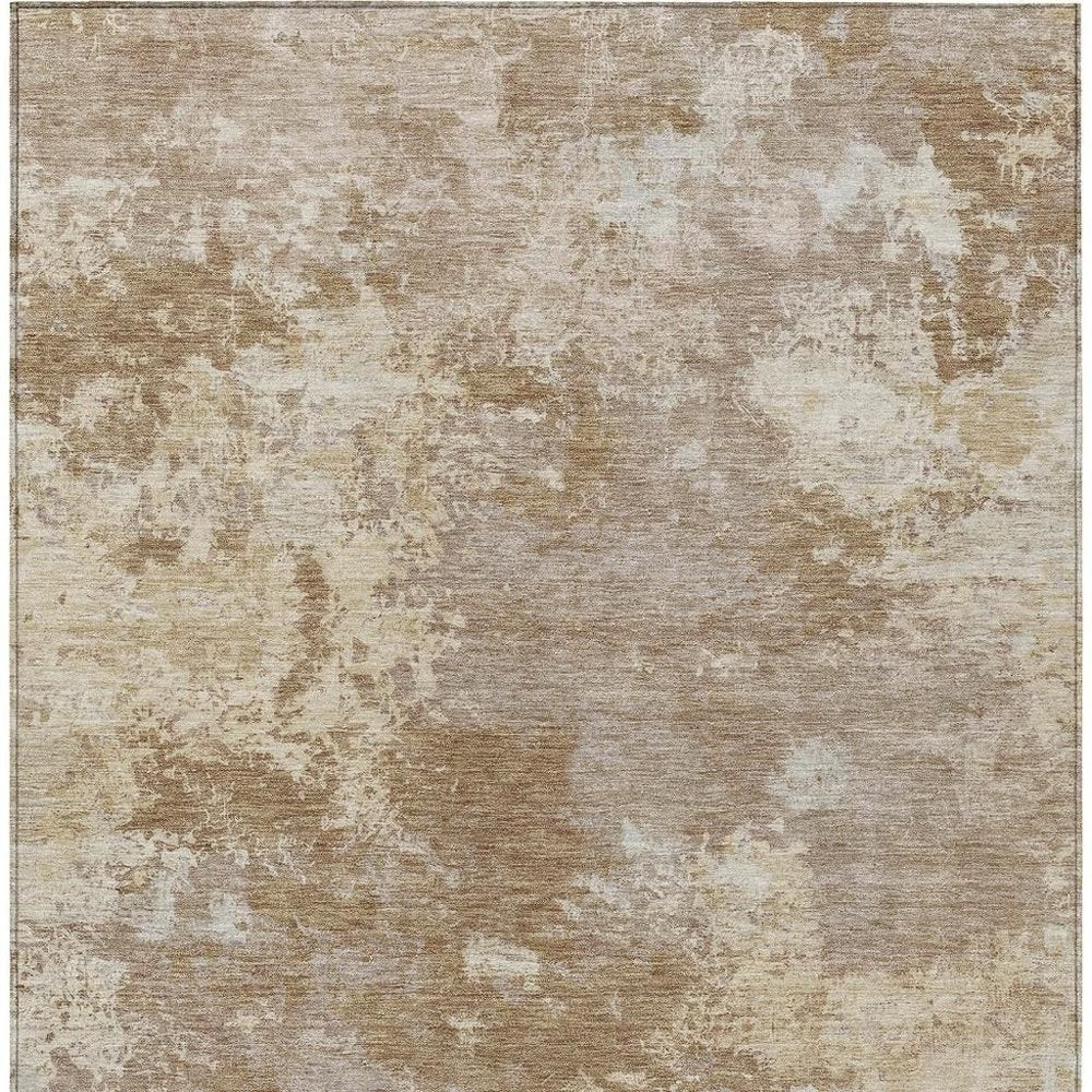 8' X 10' Brown And Beige Abstract Washable Indoor Outdoor Area Rug HomeRoots