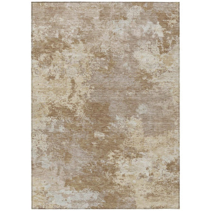 8' X 10' Brown And Beige Abstract Washable Indoor Outdoor Area Rug HomeRoots