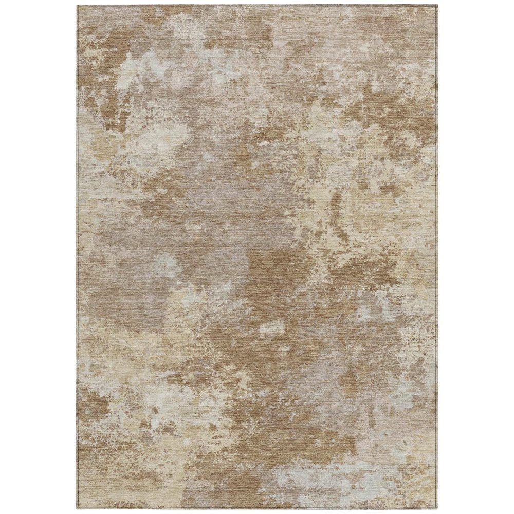 9' X 12' Brown And Beige Abstract Washable Indoor Outdoor Area Rug HomeRoots