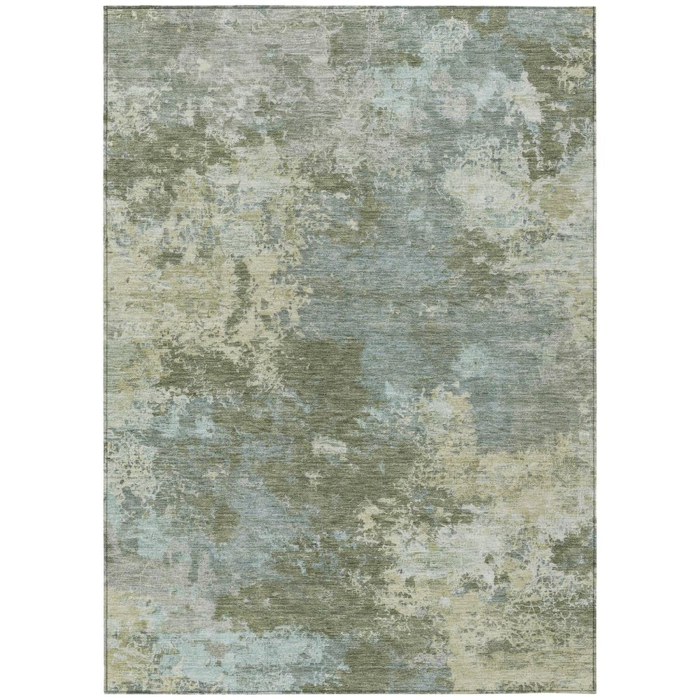 8' X 10' Fern Green And Beige Abstract Washable Indoor Outdoor Area Rug HomeRoots