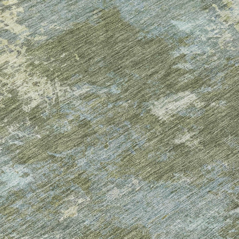 9' X 12' Fern Green And Beige Abstract Washable Indoor Outdoor Area Rug HomeRoots