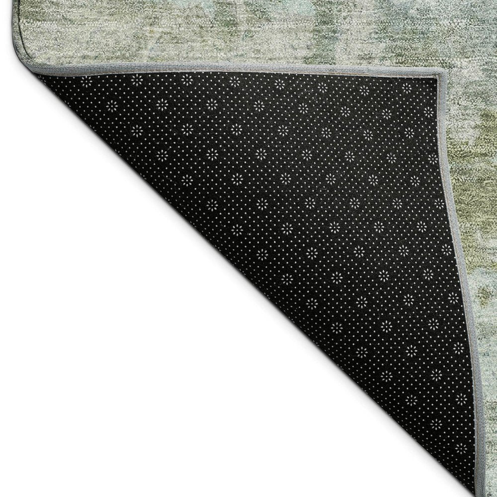 10' X 14' Fern Green And Beige Abstract Washable Indoor Outdoor Area Rug HomeRoots