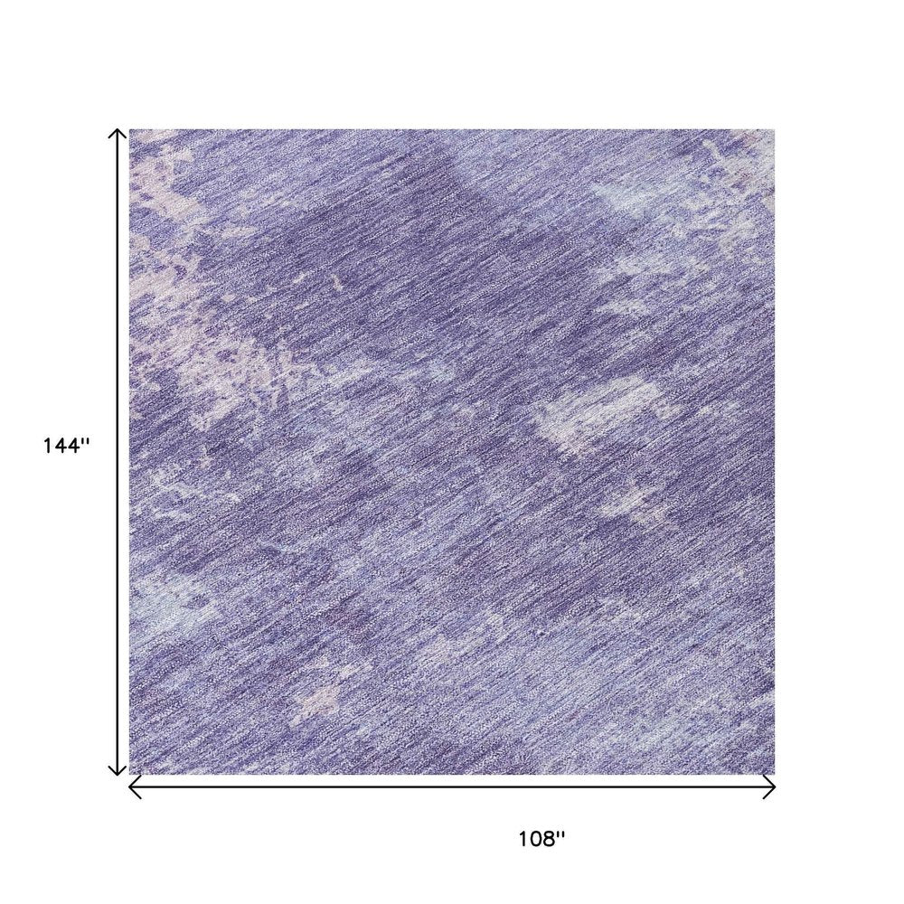 9' X 12' Plum And Gray Abstract Washable Indoor Outdoor Area Rug HomeRoots