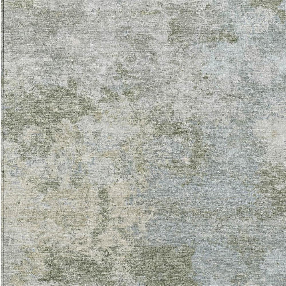 5' X 8' Sage And Gray Abstract Washable Indoor Outdoor Area Rug HomeRoots