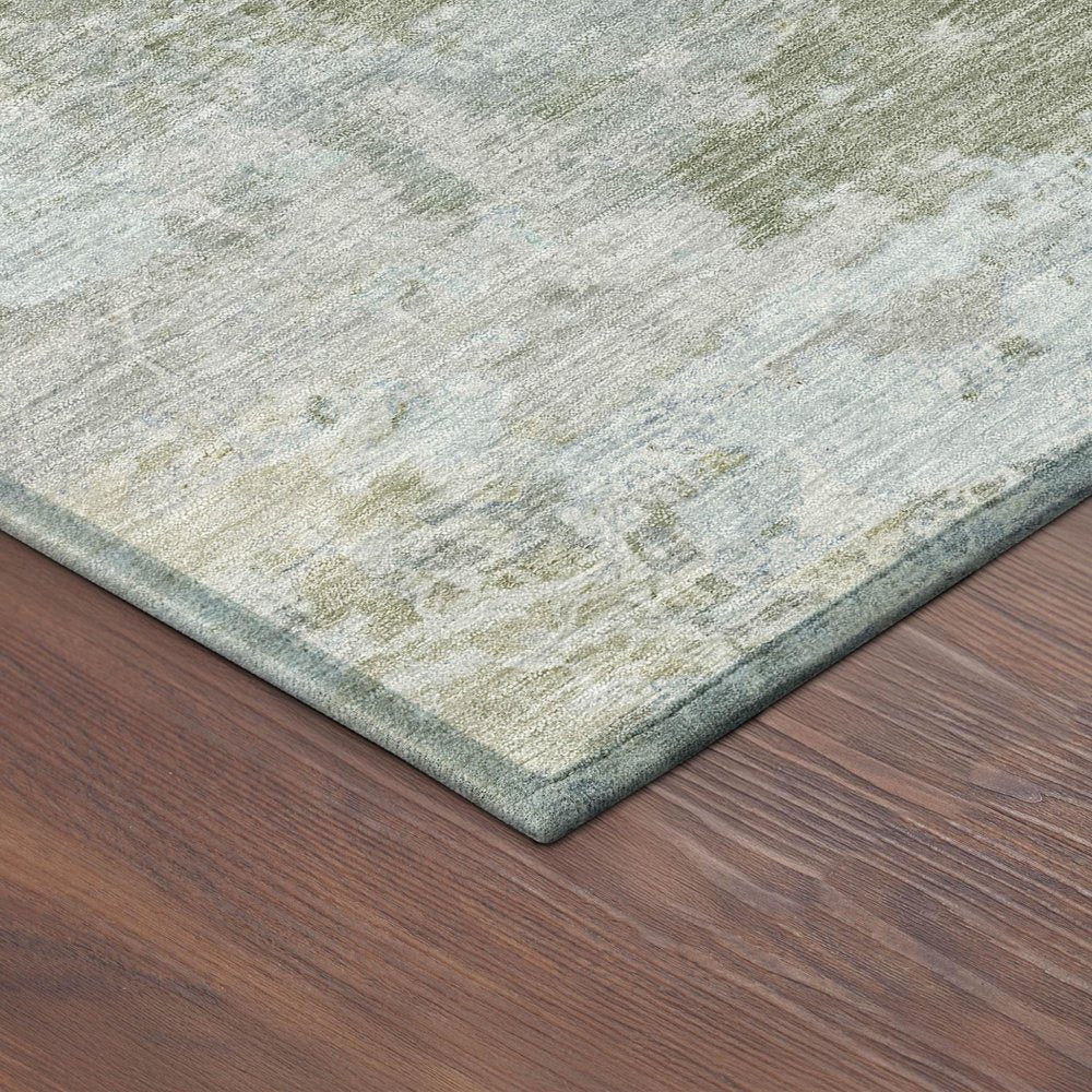8' Sage And Gray Round Abstract Washable Indoor Outdoor Area Rug HomeRoots