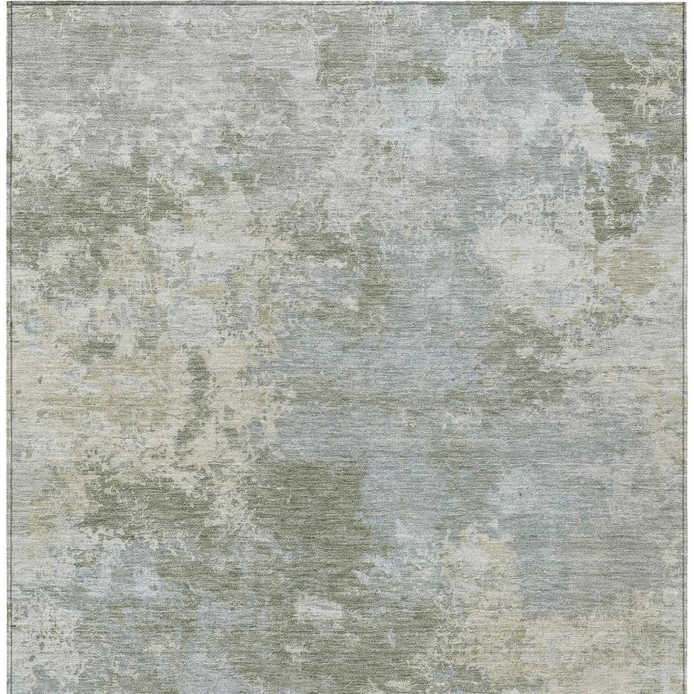 10' X 14' Sage And Gray Abstract Washable Indoor Outdoor Area Rug HomeRoots