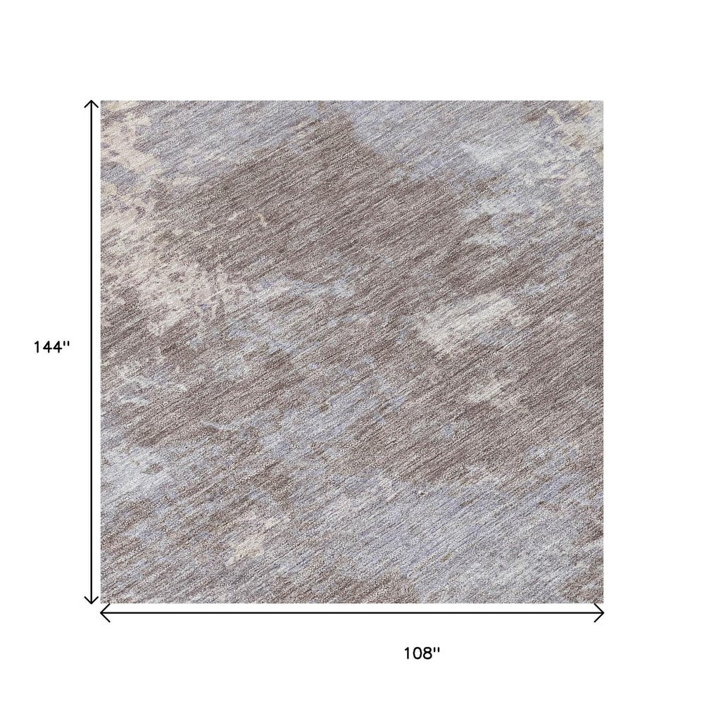 9' X 12' Taupe And Beige Abstract Washable Indoor Outdoor Area Rug HomeRoots