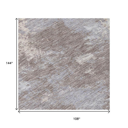 9' X 12' Taupe And Beige Abstract Washable Indoor Outdoor Area Rug HomeRoots