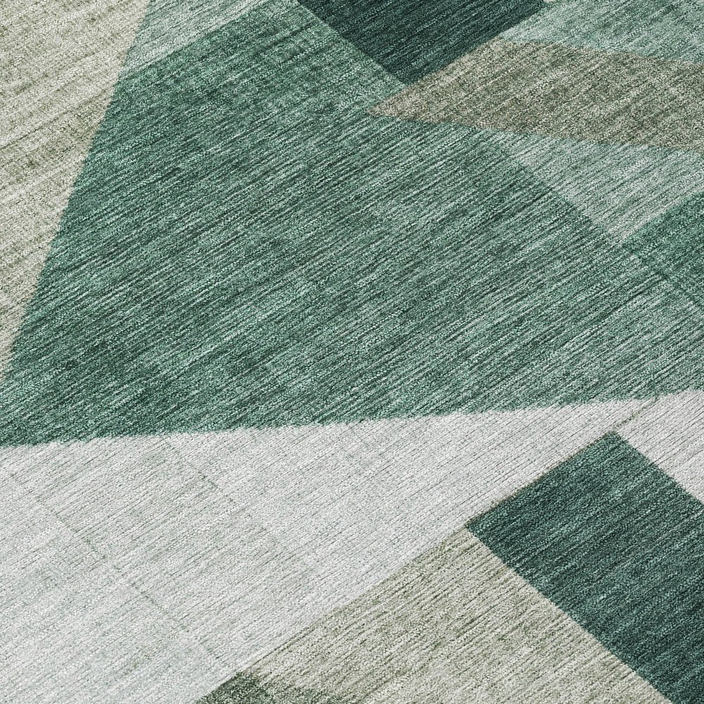 8' X 10' Sage And Ivory Geometric Washable Indoor Outdoor Area Rug HomeRoots