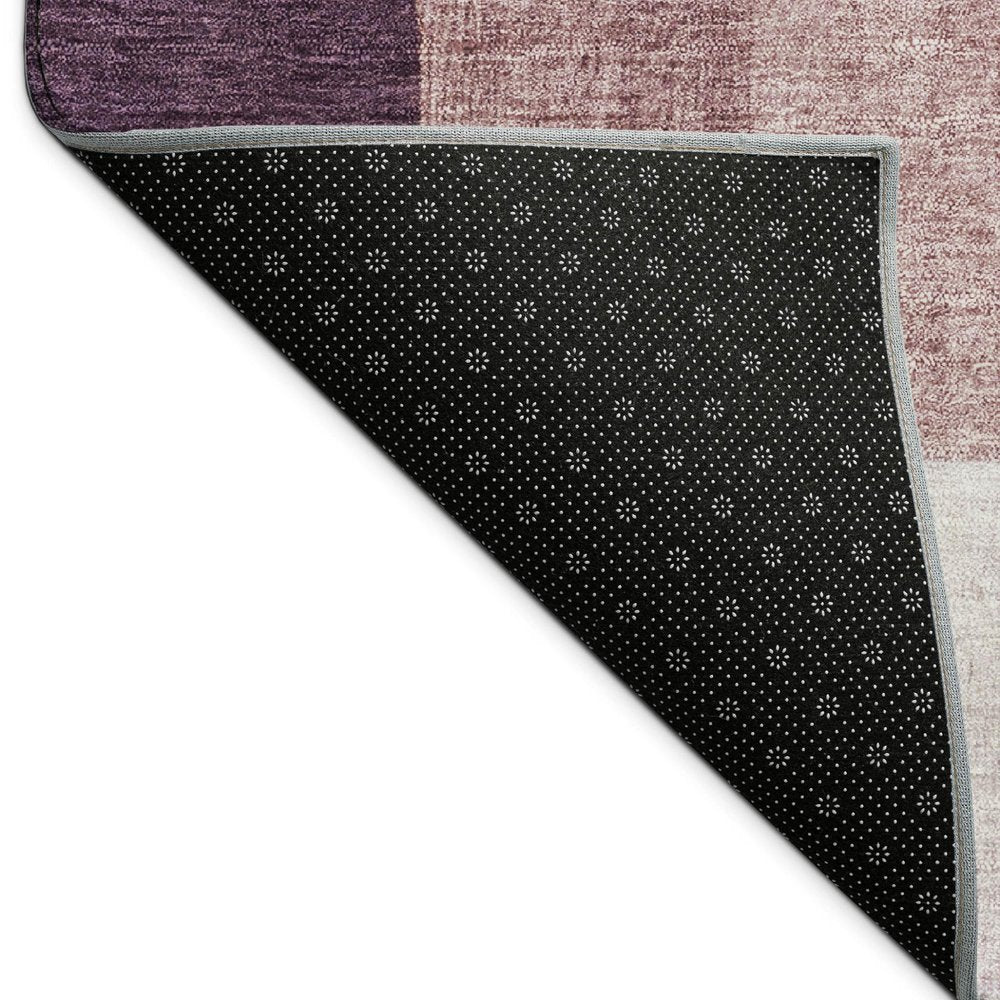 5' X 8' Eggplant And Ivory Geometric Washable Indoor Outdoor Area Rug HomeRoots