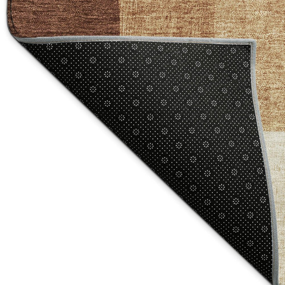 3' X 5' Rust And Beige Geometric Washable Indoor Outdoor Area Rug HomeRoots