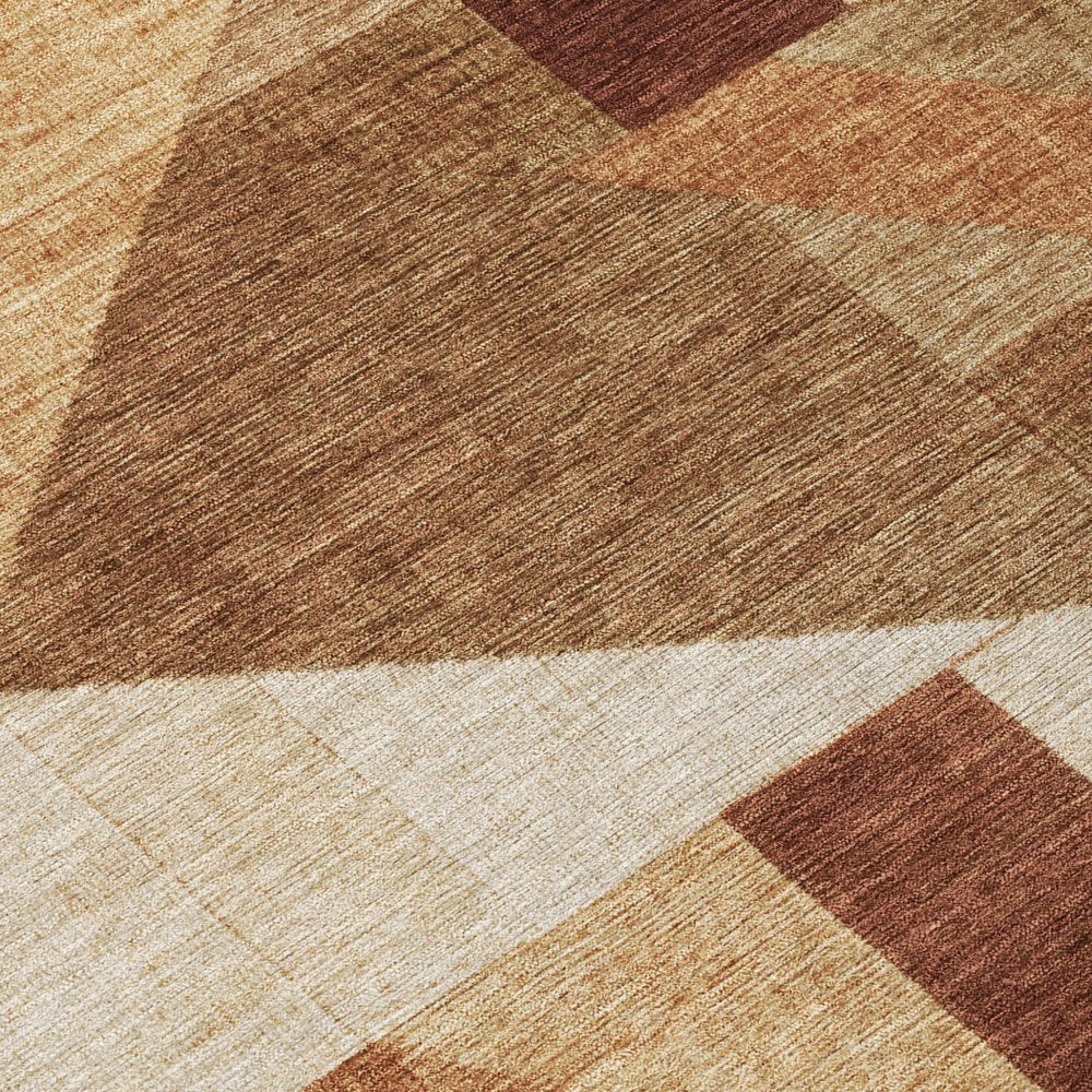 10' X 14' Rust And Beige Geometric Washable Indoor Outdoor Area Rug HomeRoots
