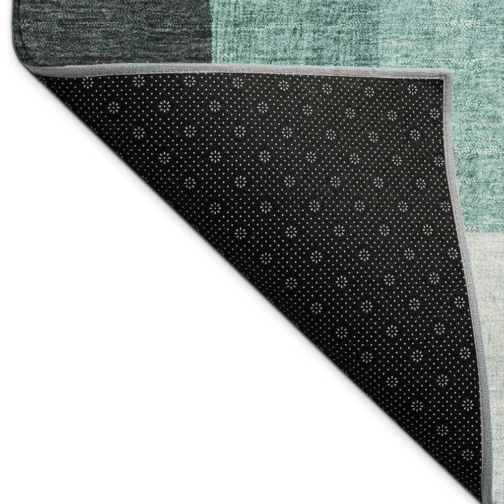 9' X 12' Teal Blue And Gray Geometric Washable Indoor Outdoor Area Rug HomeRoots
