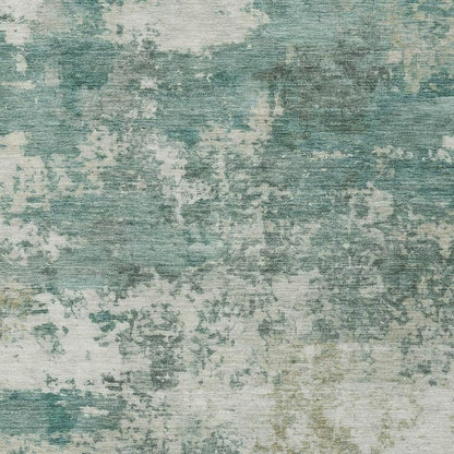 3' X 5' Artichoke Green And Ivory Abstract Washable Indoor Outdoor Area Rug HomeRoots
